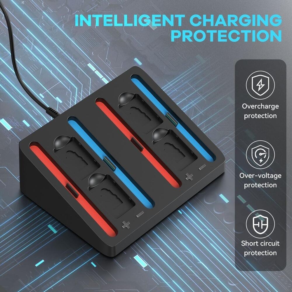 MOOGOLE 4 in 1 Charging Dock Compatible with Nintendo Switch 2 Joycon Controlle - Picture 3 of 6